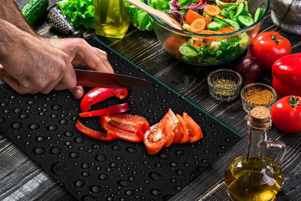 GLASS CUTTING BOARD 52x40 DROPS