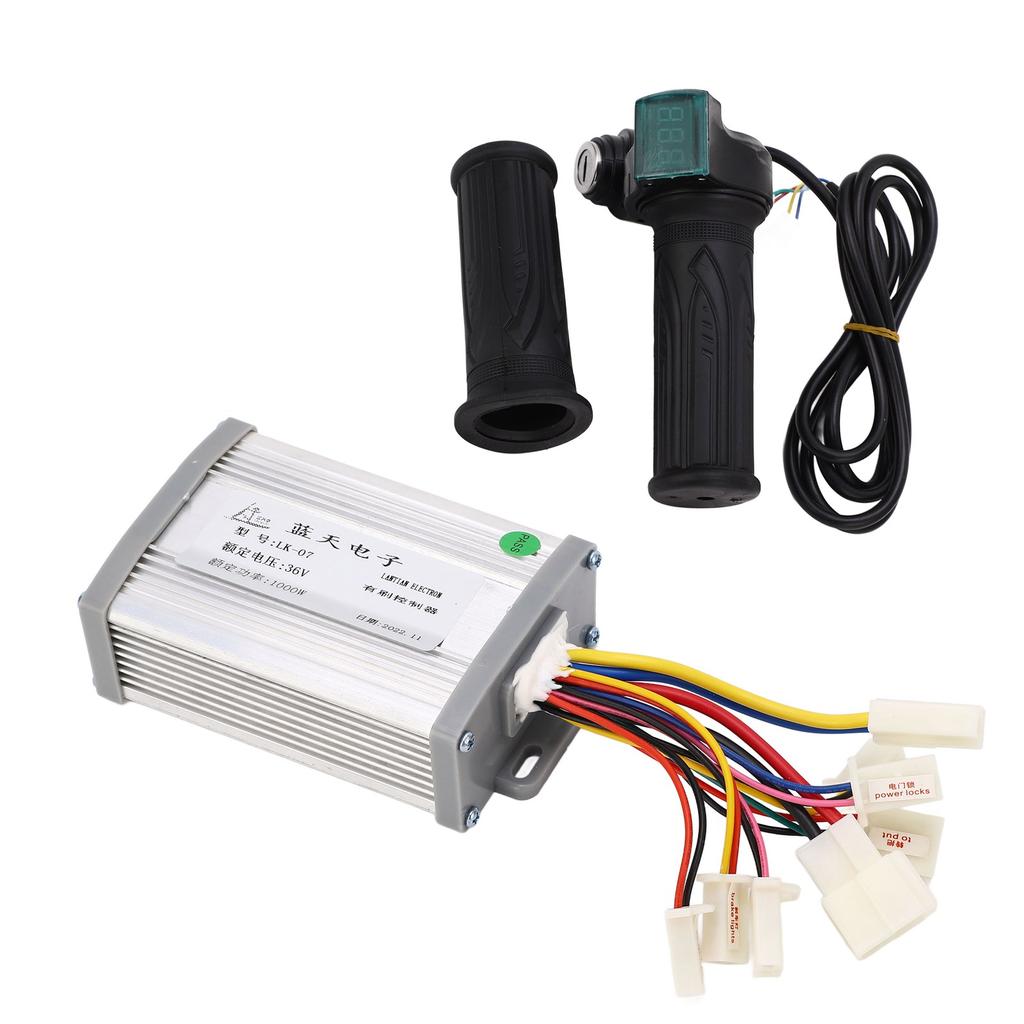 Electric Bike Brushed Motor Controller 36V 1000W Speed Control Set with Throttle