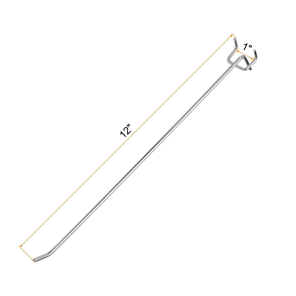 Uxcell Держатель для перфорированной доски из нержавеющей стали для инструментов, серебристый, 60 шт., крючки 12 дюймов, настенный, для верстака, гаража, кухни, мастерской, органайзер,