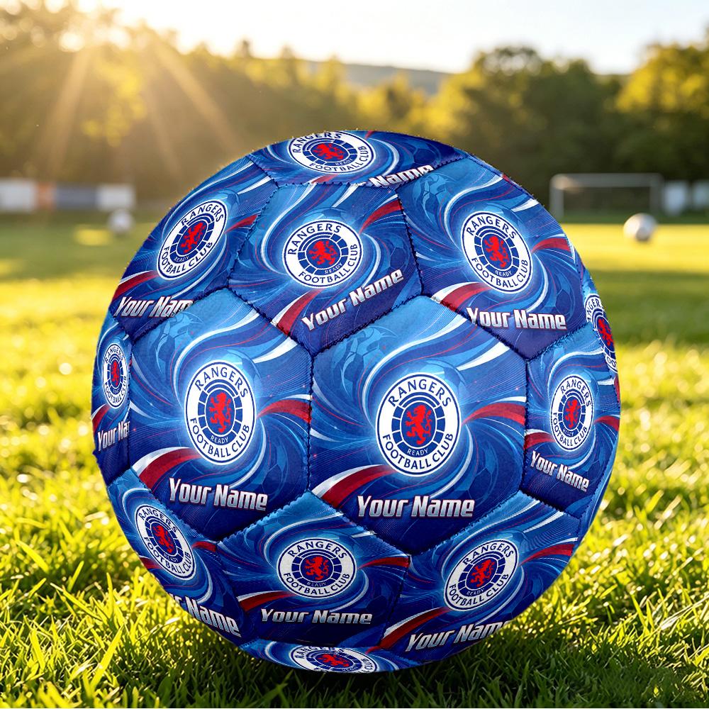 Personalized Size 5 Football Rangers FC Pattern Outdoor Game Sports Ball Gift