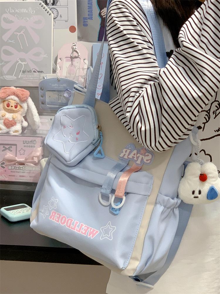 Школьная сумка японский инс милая студенческая портативная сумка для репетиторства высокая ценность большая вместимость повседневная сумка через плечо универсальный милый рюкзак