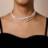 Multi-Layer Pearl Necklace For Woman Elegant Chokers Retro Neck Chain Imitation Pearls Heart Necklace Wedding Party Lady Jewelry