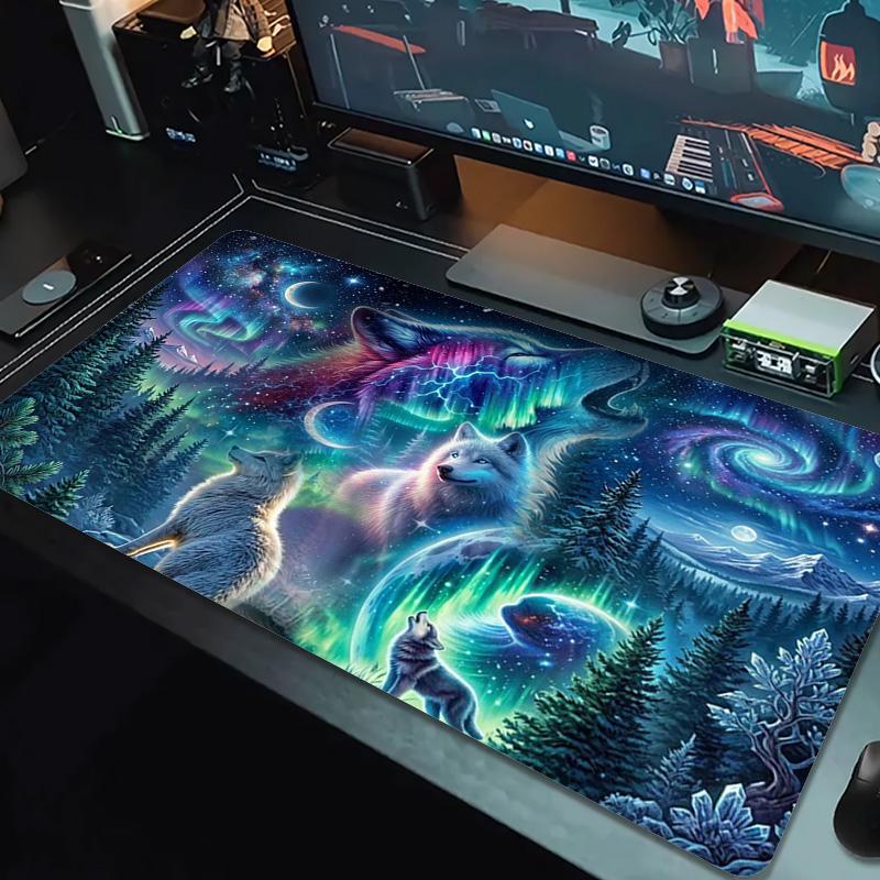 Wolf Art Color Mouse Pad Large Gaming Table Cushion Non-slip Laptop Tablet Big Mousepad XXL Mat Mini PC Playmat With Lock edge