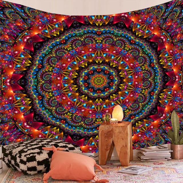 Indian Mandala Tapestry Wall Hanging Colorful Boho Home Decor Beach Throw Rug Blanket Room Decor Aesthetic Bohemian Tapestries