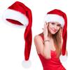 Long Christmas Santa Hat For Adults Unisex, Xmas Velvet Plush Christmas Hat For Holiday Festival Party Decor Costume