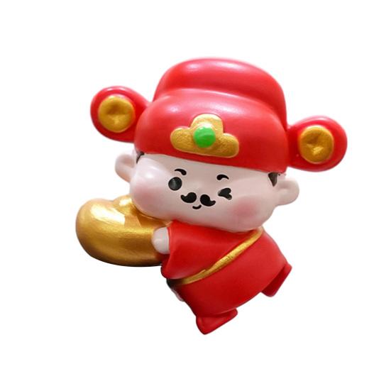 1/4 шт. Фигурка Бога Богатства Украшение для Монитора Компьютера Мультяшная Статуэтка Китайских Бессмертных Полимерная Скульптура Украшение на Приборную Панель Автомобиля