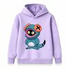 Kids Boys Girls Hooded Sweatshirt Cartoon Anime Cute Alien Mascot Print Pullover Long Sleeve Casual Loose Hoodie for School Daily Outdoor Wear