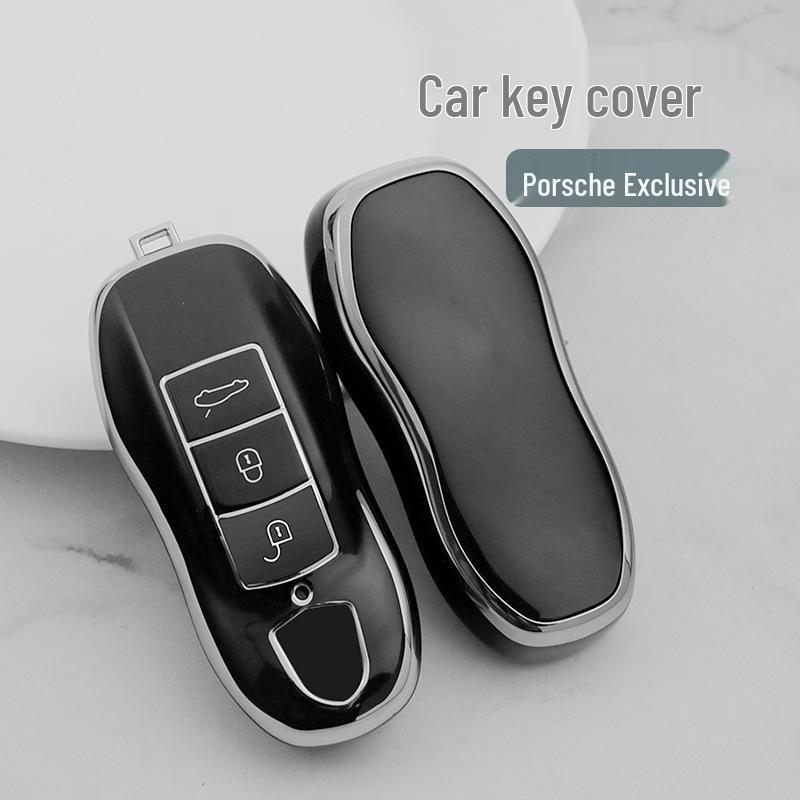 Серебряный чехол для ключей для Porsche Macan - Декоративная накладка для старых моделей