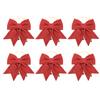6pcs Glitter Bow Ornaments Multifuntional Party Accessories Xmas Decorative Glitter Ties for