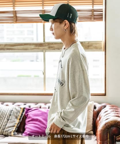 [IMPROVES] Casual [TOM & JERRY] Custom-made Buddies Oval Long Sleeve T-Shirt, Men's, Oatmeal