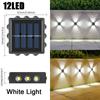 12/10/8/6/4/2 LED Solar Wall Lamp Outdoor Waterproof Up and Down Luminous Lighting for Garden Fence Decoration Sunlight Light
