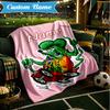 Custom Name Green Mouse Fink Blanket Lightweight Ideal Bedding Blanket Perfect for Travel, Camping, Living Rooms, Sofas, Christmas gift