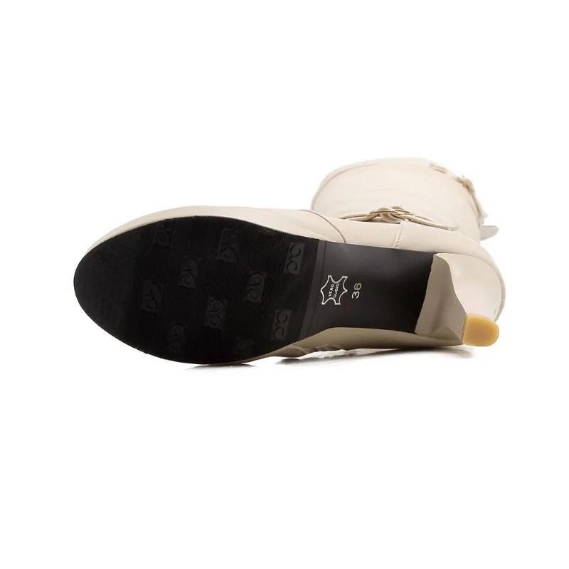 Black High Heels Over The Knee Boots Women Platform Thigh High Boots Spring Autumn Long Boots Shoes Cuissardes Sexy White