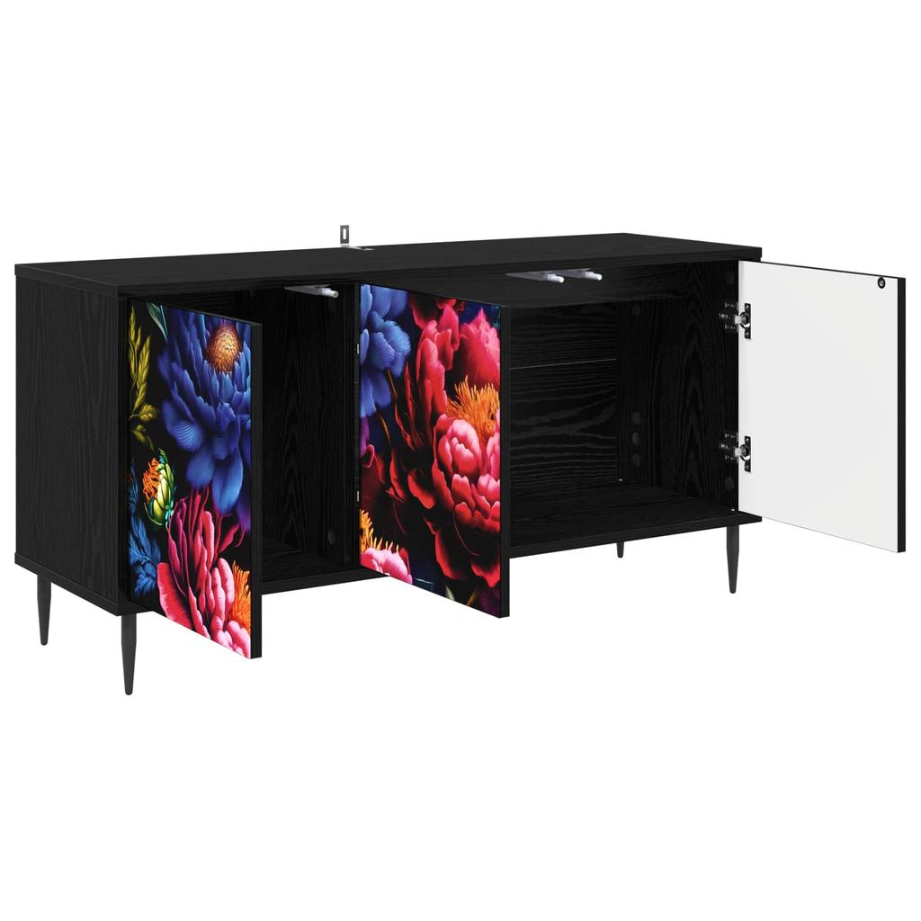 TV Cabinet KIEL 102 x 33 x 51 cm Black Oak Effect