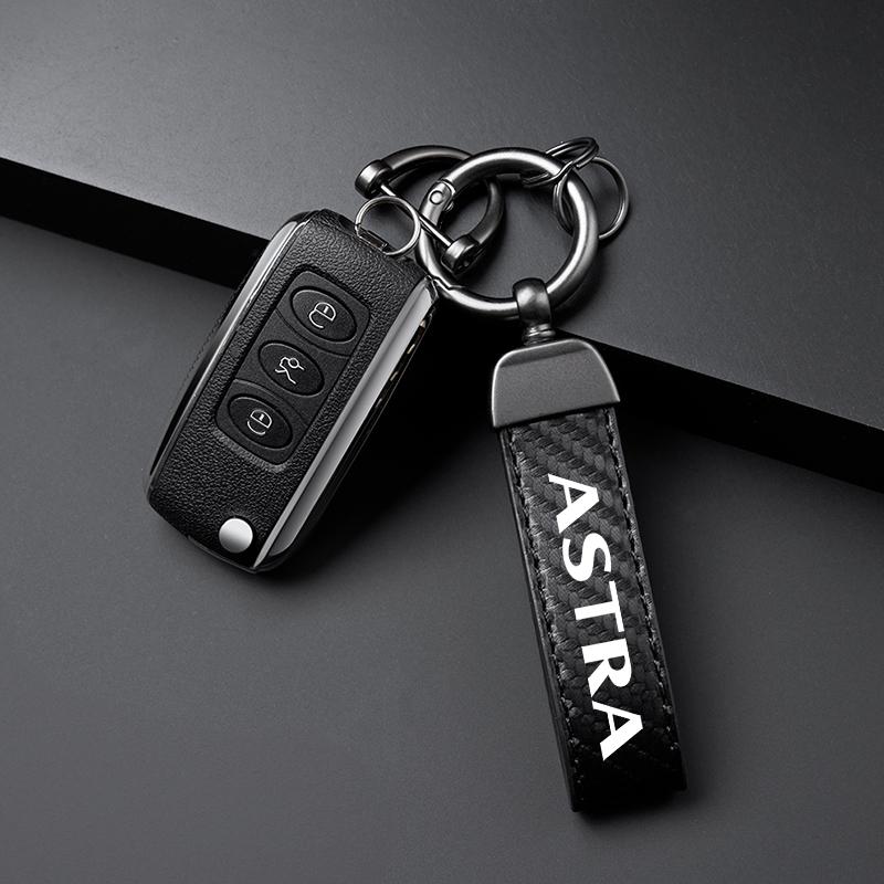 Leather Keychain Holder Key Ring Gift Auto KeyRing Pendant for Opel Astra Logo J H G Corsa D Keys Buckle Car Styling Decoration