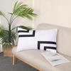 Nordic Rectangular Pillow Black Geometric Cushion Living Room Sofa Chair Pillowcase Pillow Case Suede Geometric Pattern