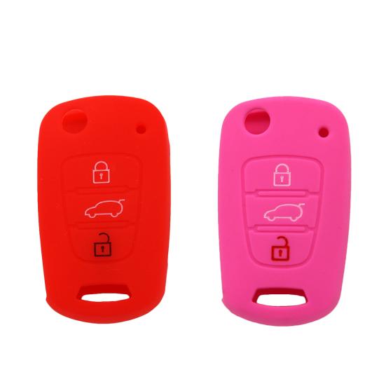 Защитный автомобильный чехол с силиконовым ключом и 3 кнопками для Kia Rio K2 K3 K5