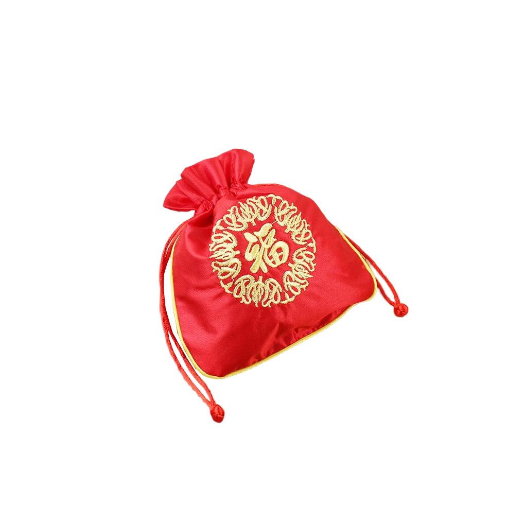 Сумка на шнурке с вышивкой слова Фу, многоцелевая, элегантная, портативная, подарочные мешочки, художественные мешочки, свадебная, рождественская, для дома