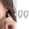 1 Pair Elegant Rhinestones Hoop Inlaid Earrings Shining Women Piercing Round Earrings Party Jewelry Gift