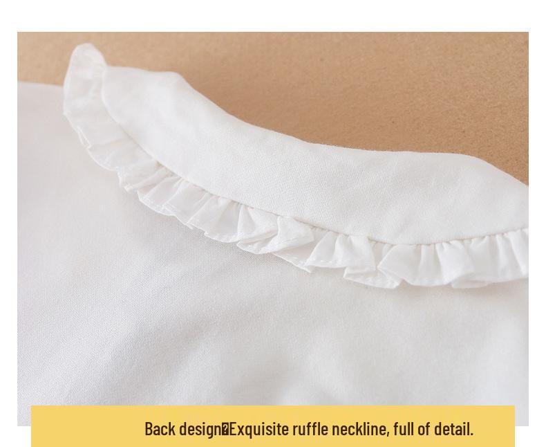 Хлопковая рубашка поло с длинным рукавом для девочек - Осенний корейский колледж-стиль