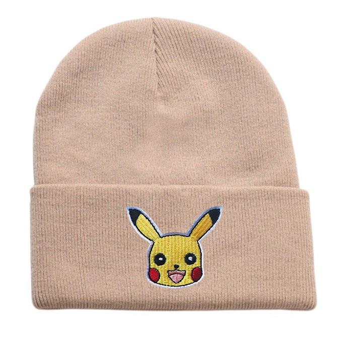 Autumn and winter cute cartoon embroidered knitted hat popular animal ear protection headgear