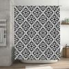 Black White Shower Curtain with Classic Pattern for Bathroom Decor Waterproof Bath Liner, Ideal Gift (80x180cm)