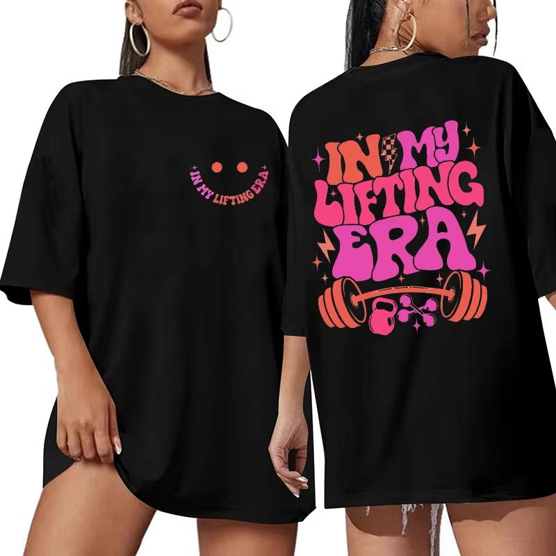 2026 Summer Be Happy Lift Heavy Tee Shirt For Unisex Funny Workout Weightlifting Graphic Tops Gym Short Sleeve Tshirts
