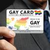 Gay Pride Lifetime Membership Card PVC Rainbow Stripes Double-Sided Glossy Finish Non-Stick Rectangular Decor Sign