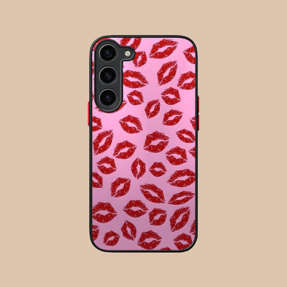 Чехол-бампер из силикона с рисунком «Целующиеся губы» для Samsung Galaxy S26 S25 S24 S23 S22 S21 Plus FE Ultra, цветной