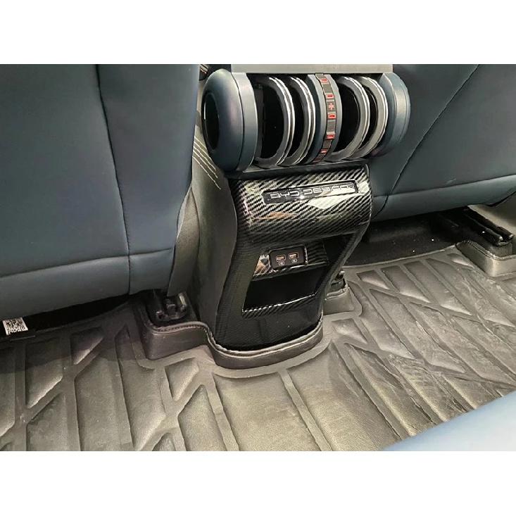 For BYD ATTO 3 Yuan Plus   Car Accessories Carbon Fiber Style Plated Armrest Box Rear Air Vent Frame Trim Cover