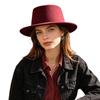 Women S Solid Flat Top Fedora Hat Warm Autumn Winter Elegant Casual