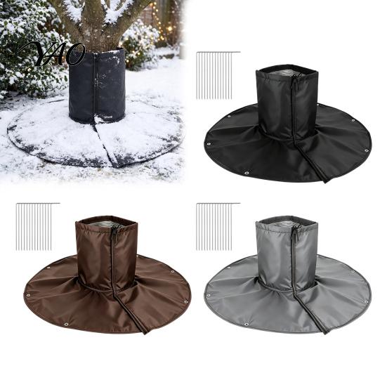 Winter Garden Plant Care Supplies Palm Tree Root Protector, 3-Layer Freeze Cover with Ground Stakes, Insulation Trunk Barrier Wrap for