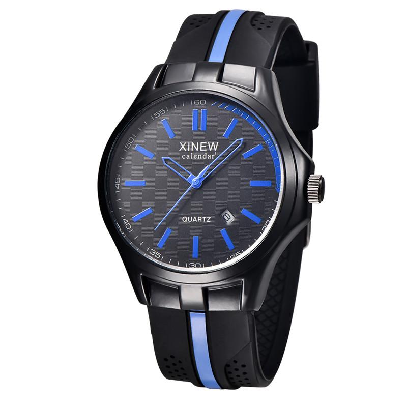 Montre Homme XINEW Brand Students Watches Men Boys Simple Rubber Band Sports Date Gifts Watch Reloj Hombre Relogio Masculino