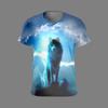 Animal Lion Summer Outfit New Men's 3D Printed T-shirt Men's Fashion Loose Three-dimensional Versatile Round Neck Short Sleeved T-shirt