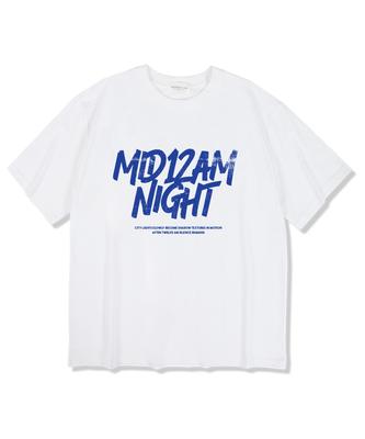 MIDNIGHT12AM Белая футболка с коротким рукавом Blumay