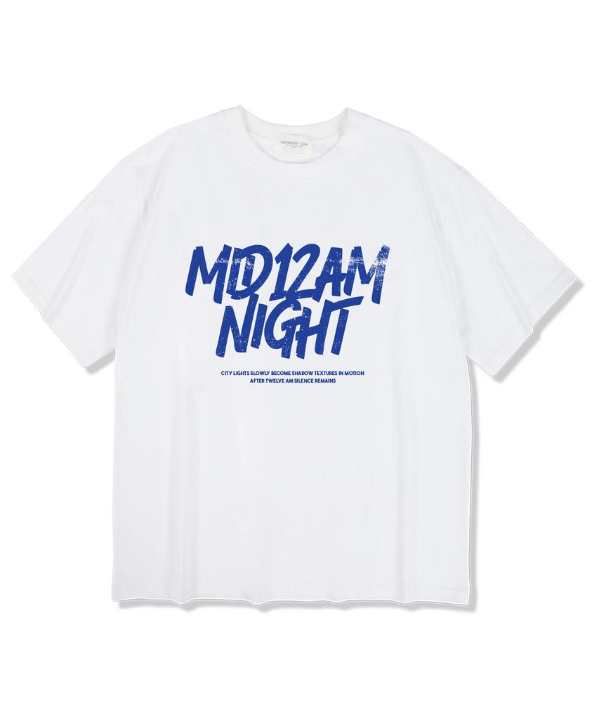 MIDNIGHT12AM Белая футболка с коротким рукавом Blumay