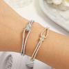 Crystal Knot Cuff Bangles Double Layer Rhinestone Bracelet Creative Exaggerated Bracelet  Party