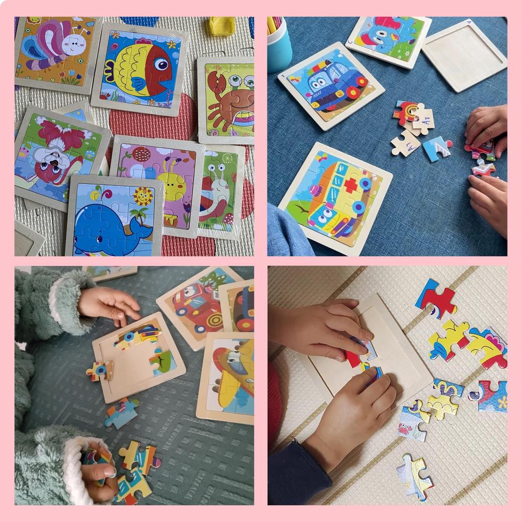 DELUXEFOX Набор деревянных головоломок для детей Монтессори, развивающих 2, 3, 4, 5 лет, для раннего возраста, для детей ...