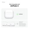 AirPods 4 Мягкий силикон с кассетной лентой Совместимый с беспроводной зарядкой 4-е поколение Кассетная лента Подвеска Классический белый красный [elago] Чехол, Ударопрочный,