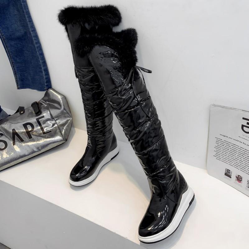 Теплые меховые плюшевые зимние сапоги женские зимние ботинки пуховые черные белые сапоги выше колена женские водонепроницаемые удобные длинные дождевые сапоги