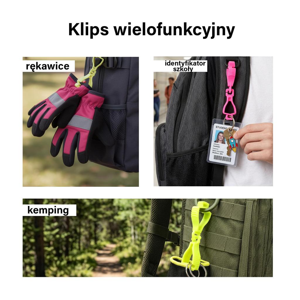 7Pcs Multifunctional Black Buckles For Backpack, Gloves, Plastic Clips, Keys, For Outdoor, Travel, Garden And Daily Use, For Gloves, Clamps