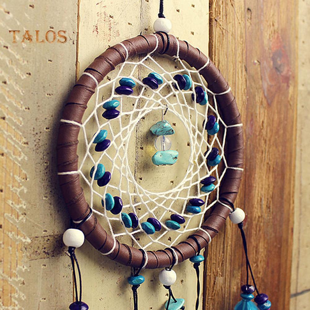 Мечтатель перо бирюзовый шарик Ловец снов подвесной кулон ремесло настенный автомобиль подарок домашний декор
