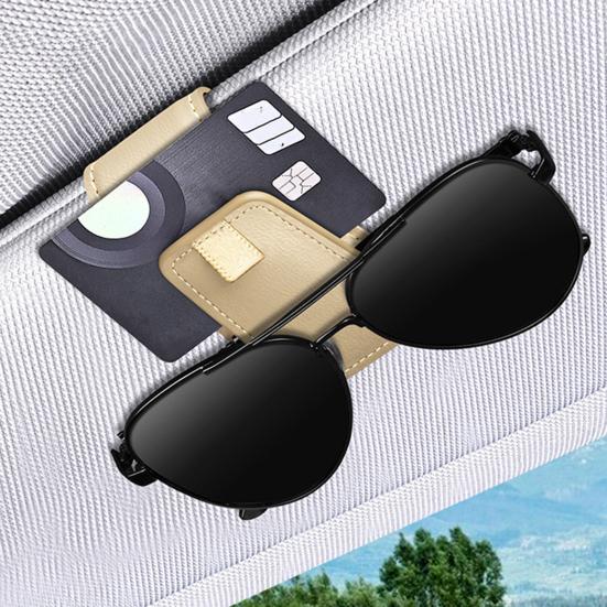 Magnetic Sunglasses Clip for Car Visor Faux Leather Glasses Holder Clip Car Interior Sunglass Holder