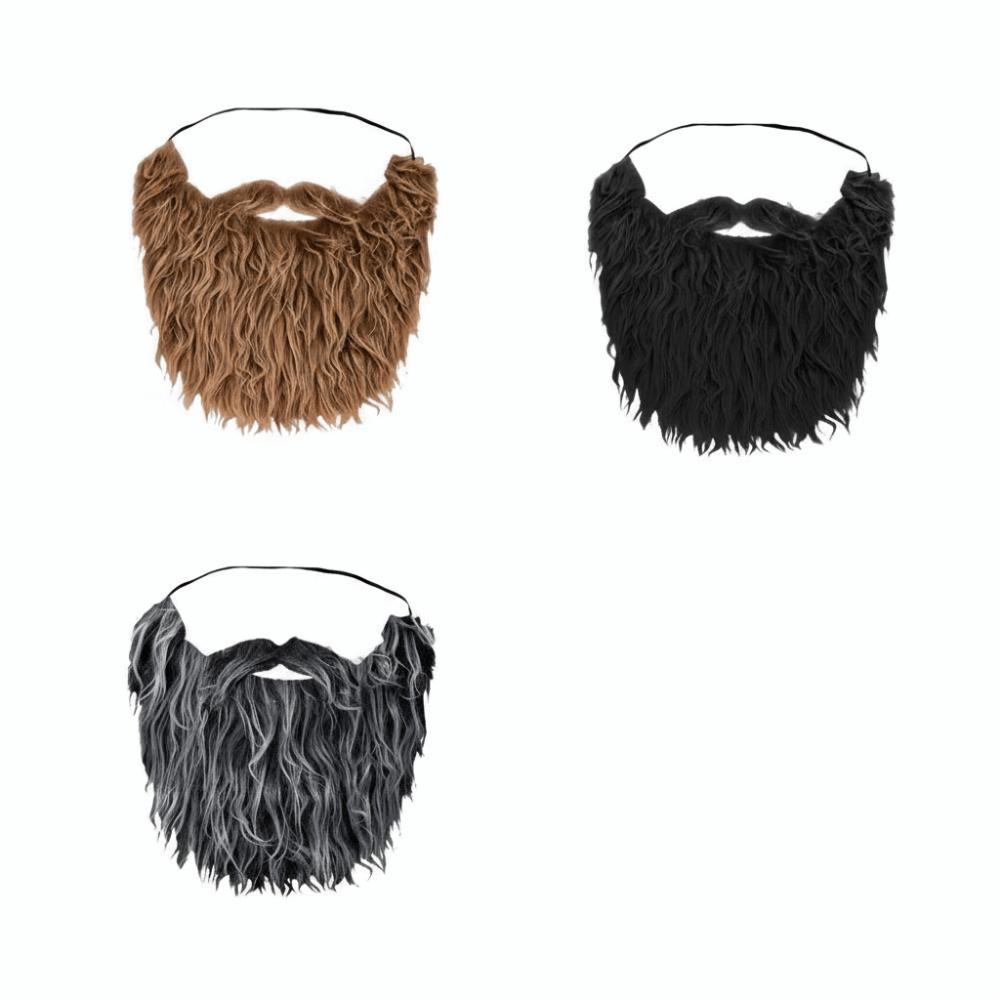 Long Curly Fake Beard Synthetic Hair False Facial Hair Santa Claus Facial Hair Holiday Masquerade