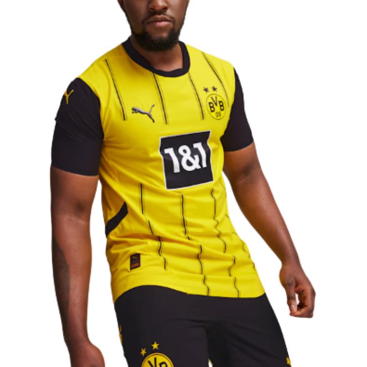 Puma Borussia Dortmund 24-25 Season Football Series SS24 Удобная футболка с круглым вырезом и короткими рукавами Мужские топы Желтый 774945-01