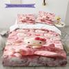 Постельное белье с розовым узором Hello Kitty, Комплект с одеялом, Пододеяльник, Наволочка, Домашний подарок на день рождения(1 пододеяльник + 2 наволочки, без наполнителя)