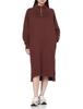 Champion Basic Long Sleeve Dress with Brown Women's Fleece-Lined Half-Zip One-Point Logo, (CWSY012Z)