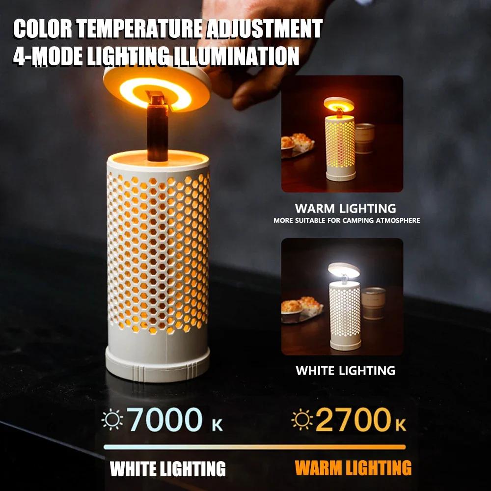 2600mAH Outdoor Telescopic Camping Light Rechargeable Portable Magnetic Honeycomb Lantern Light Emergency Lighting Camping Gear