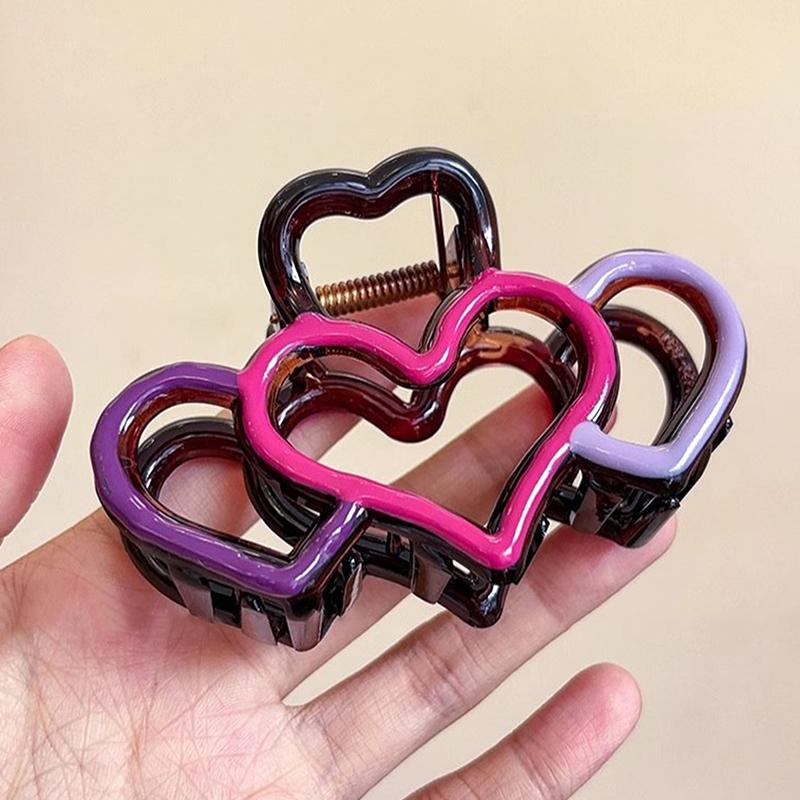 Контрастные цветные заколки для волос в форме сердца для женщин, зажим-краб для волос, заколки-невидимки, заколки-бабочки, аксессуары для волос для девочек, головные уборы, подарки