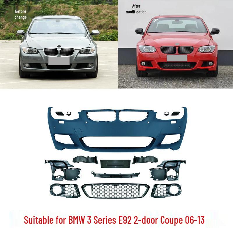 Комплект для тюнинга BMW E92 3 серии в стиле M3: Передний и задний бамперы, Решетка радиатора, Пороги, Выхлопная труба, Отверстия для противотуманных фар